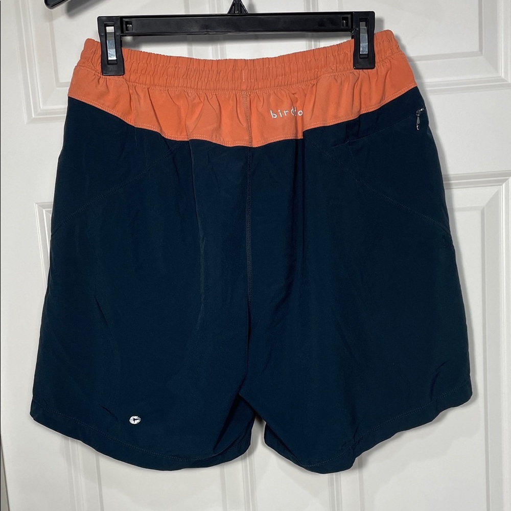 Birddogs Gym Shorts Size Large Blue Orange Built-in Liner 7” Inseam